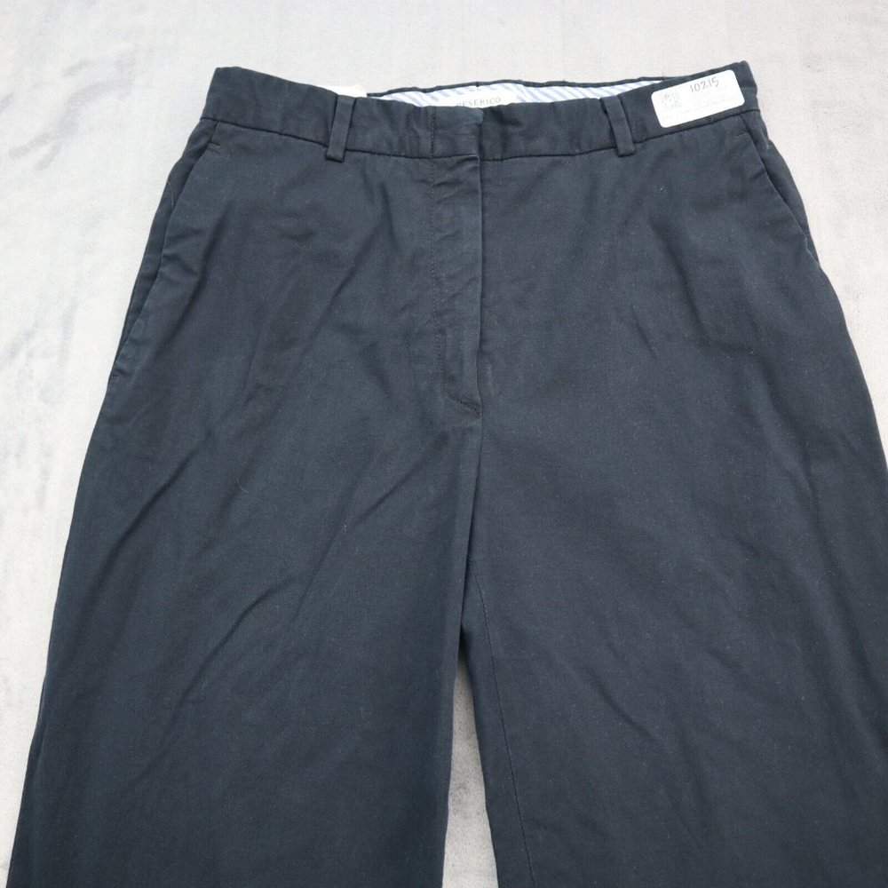 Peserico Pants Women Large Navy Blue Casual Lightweight Wide Leg EU 42 Chino - Picture 3 of 15
